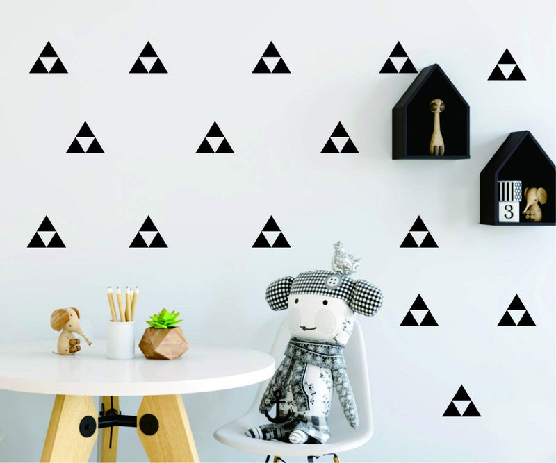 JURUOXIN 120 Pcs/Set Triangle Wall Pattern Decal Vinyl Stickers for Kids Boy Girl Baby Bedroom Playroom Art Decorations Removable Decor Home House Design YMX56 (Black) - Image 3